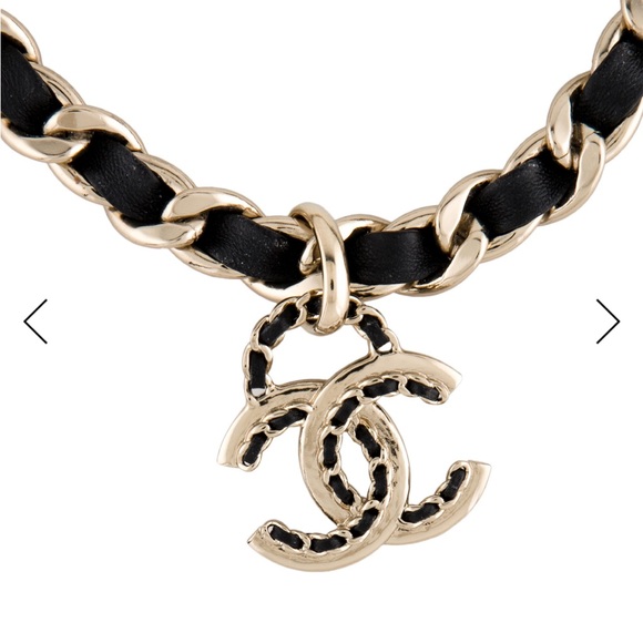 CHANEL CC Leather CC Collar Choker Necklace - Picture 2 of 4